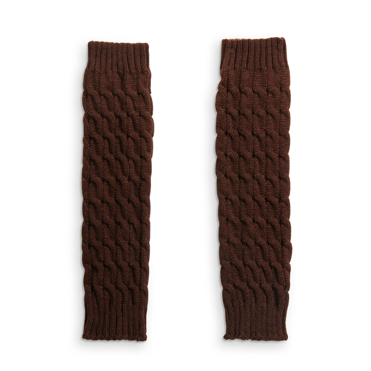 Chocolate Cable Knit Limb Warmers