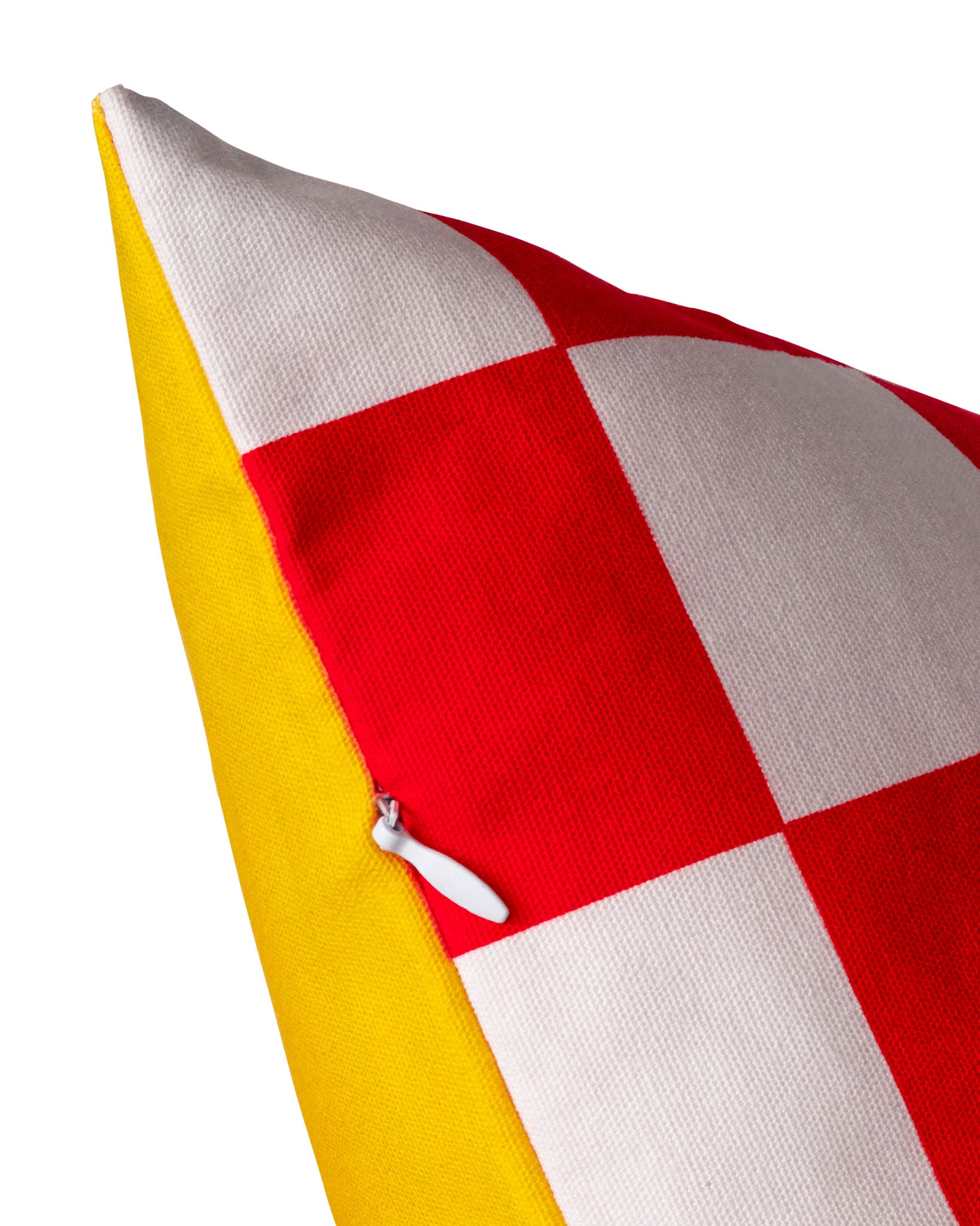 Double Sided: Sunset Red Checkerboard Cushion Cover